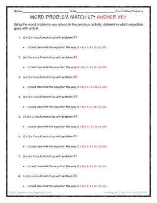 Associative Property Word Problems – sample page 4