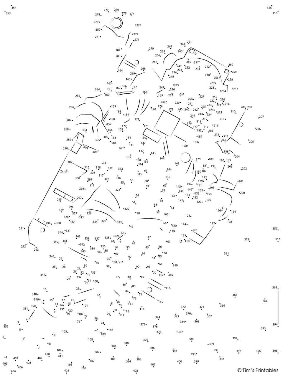 Extreme dot-to-dot: students connect dots 1 to 411 in number order to reveal an astronaut in a spacesuit