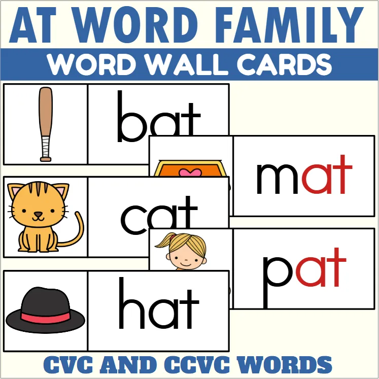 AT Word Family Word Wall Cards – cover