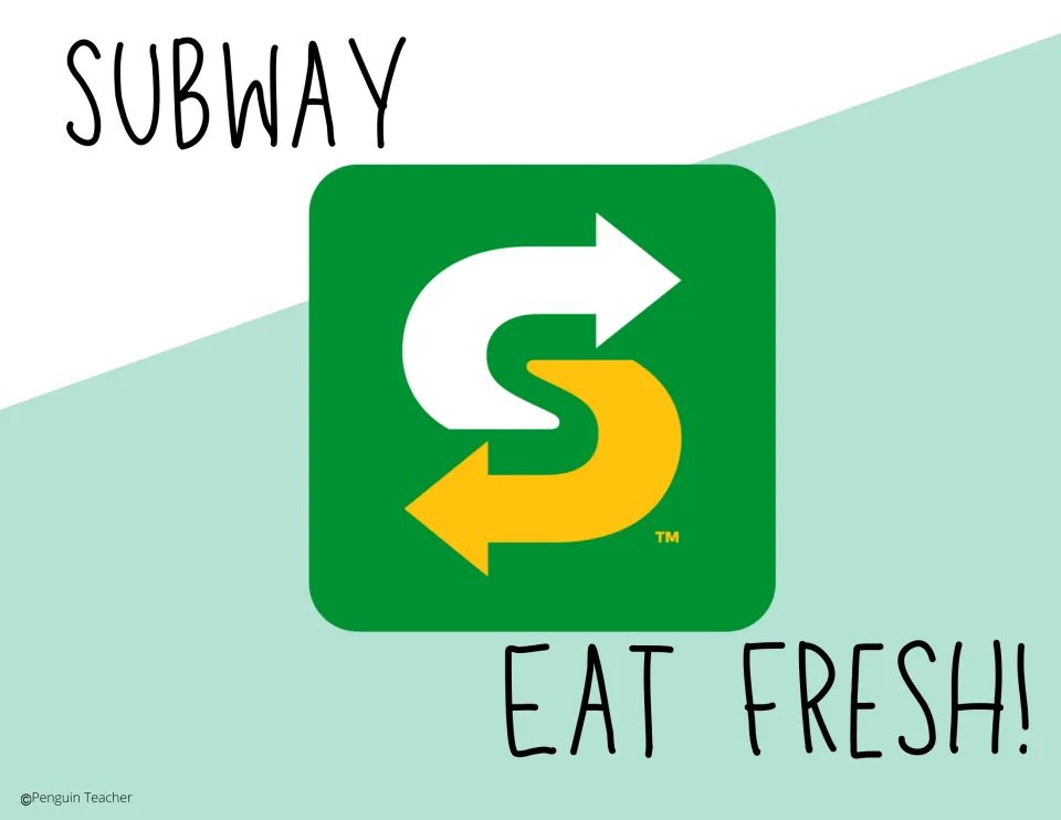 Attention grabber poster 9: 'Subway' and 'Eat Fresh!' illustrated with the Subway arrow logo.