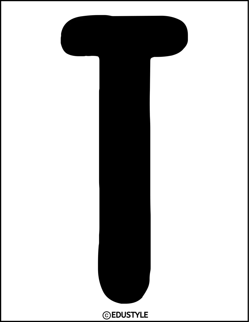 Solid black T display letter for the cactus-themed back-to-school bulletin board or classroom door decor