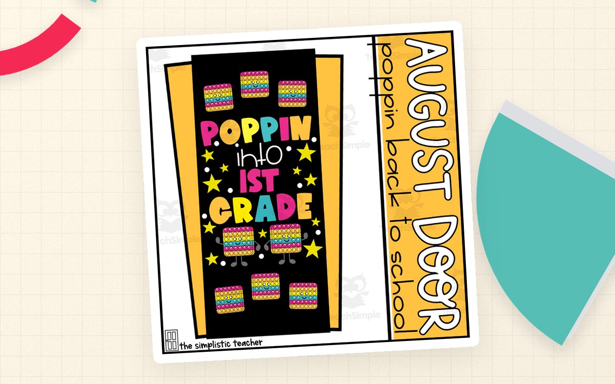 August Back to School Pop-It Door Kit or Bulletin Board Set preview