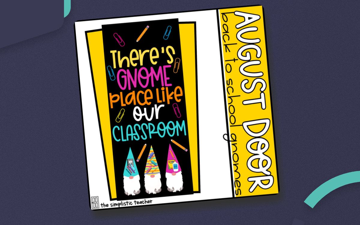 August Door Set: Back to School Gnomes preview: Editable image pieces for names or short sayings