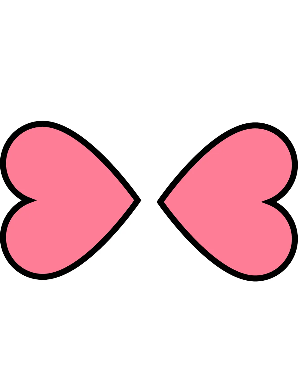 Butterfly cut-out pieces: two pink heart-shaped wings that students earn one at a time toward the class reward buddy