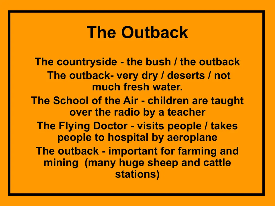 The Outback facts: dry deserts, School of the Air radio lessons, the Flying Doctor, and sheep and cattle stations