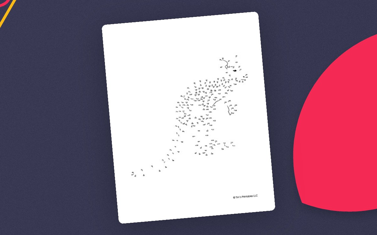 White first dot-to-dot puzzle page with a dense numbered point pattern forming an Australian animal.