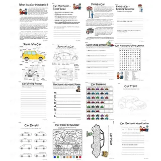 Auto and Car Mechanic Activity Packet and Worksheets – sample page 2
