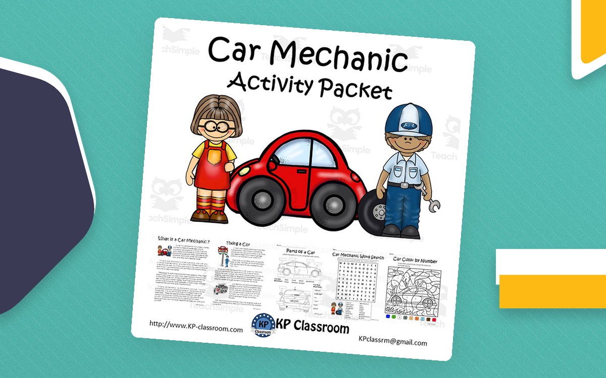 Auto and Car Mechanic Activity Packet and Worksheets preview