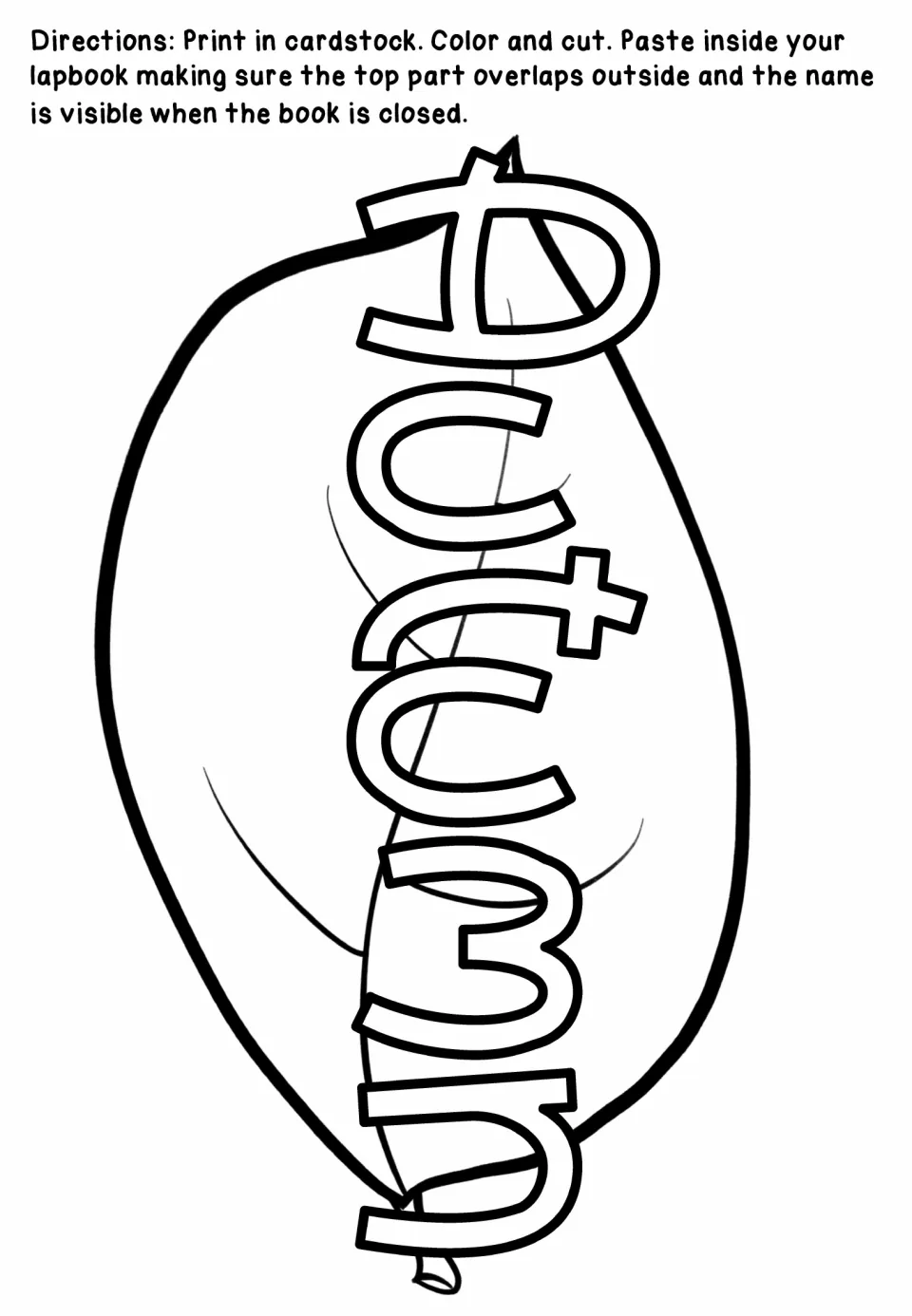 Autumn leaf title tab: students color, cut and paste it inside so the word Autumn shows when the lapbook is closed
