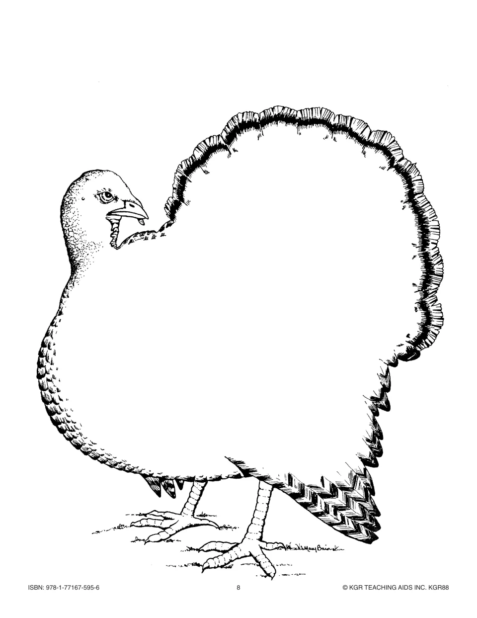 Blank Thanksgiving task card template shaped like a turkey, for student worksheets or activity instructions
