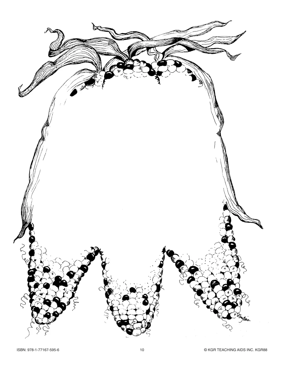 Blank fall task card template featuring three ears of corn, for student worksheets or activity instructions