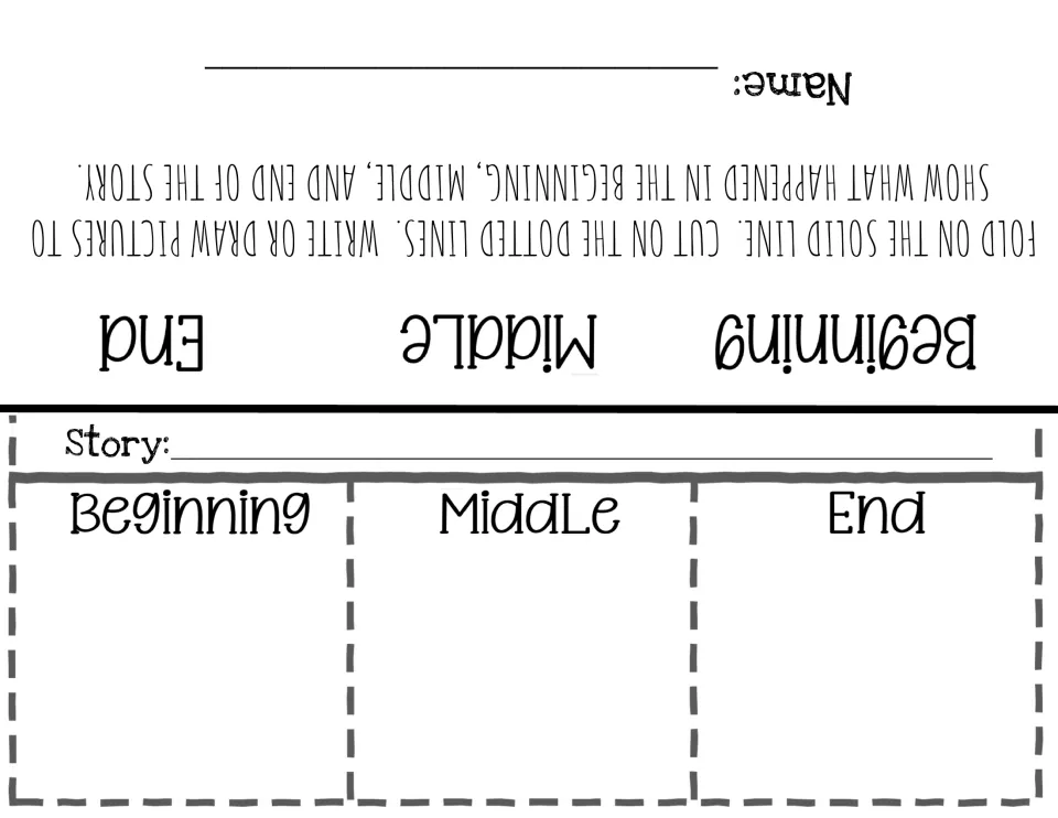 Blank beginning-middle-end flap organizer with a Story line so students can sequence any fairy tale they choose