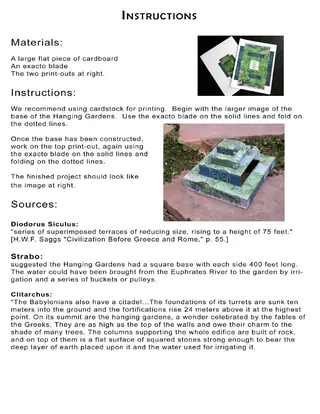 Babylon's Hanging Gardens Craft – sample page 2