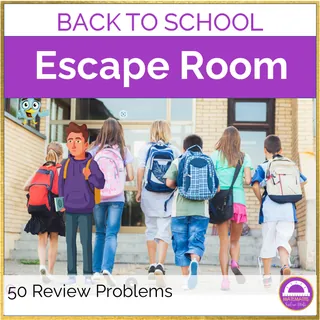 Back to School 6th Grade Math Review Activity | Digital Escape Room – cover