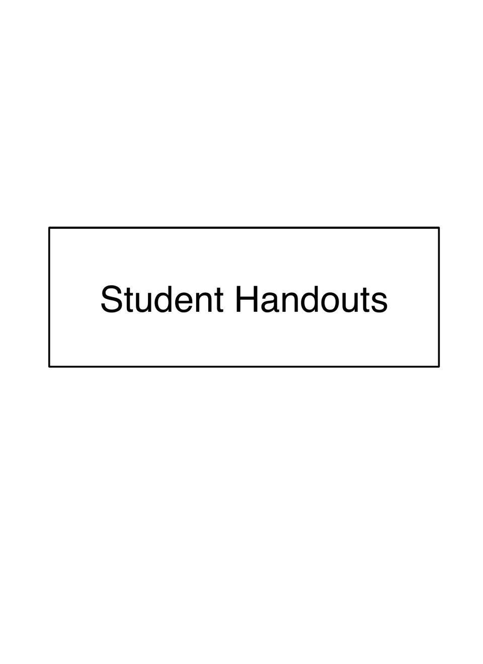Student Handouts divider introducing individual station reflection sheets and shared group response pages