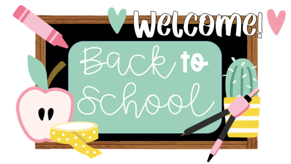 Opening welcome slide for the agenda presentation, displaying the greeting 'Welcome! Back to School'.