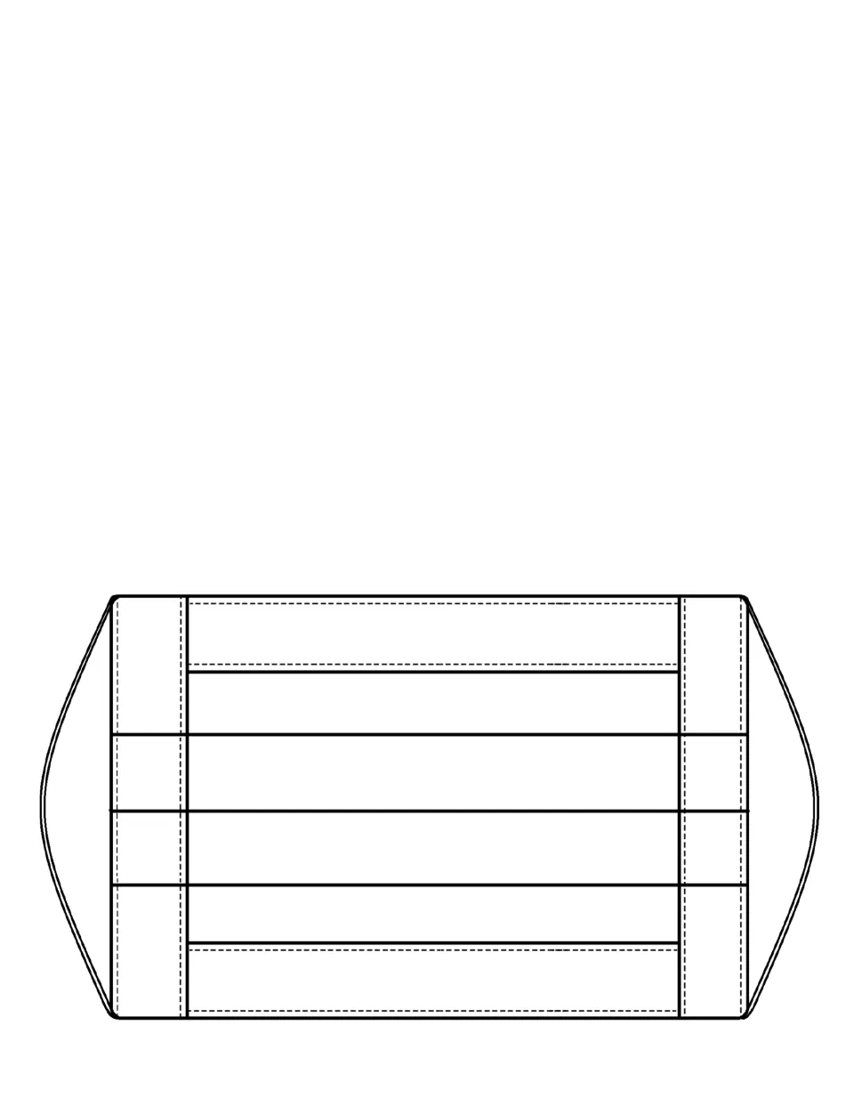 Single blank foldable face mask template for students to add personal details in the French introduction activity