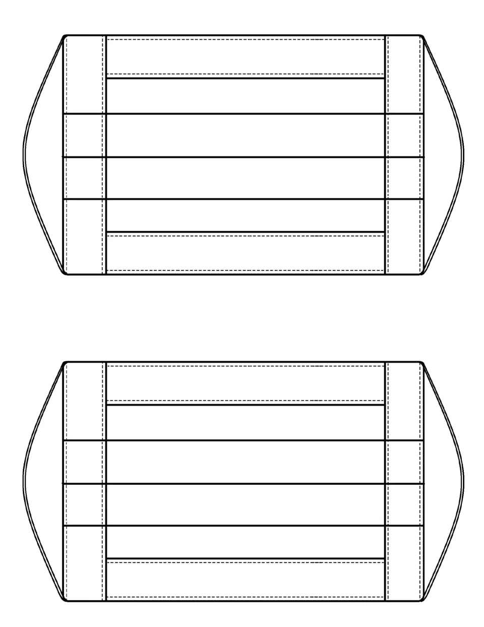 Two smaller blank face mask templates for student introductions in the French back-to-school activity