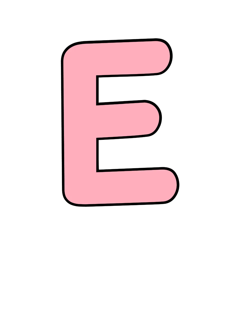 Bulletin board title letter E, the second letter of “Ready” in the “I'm Ready To Learn” classroom display.