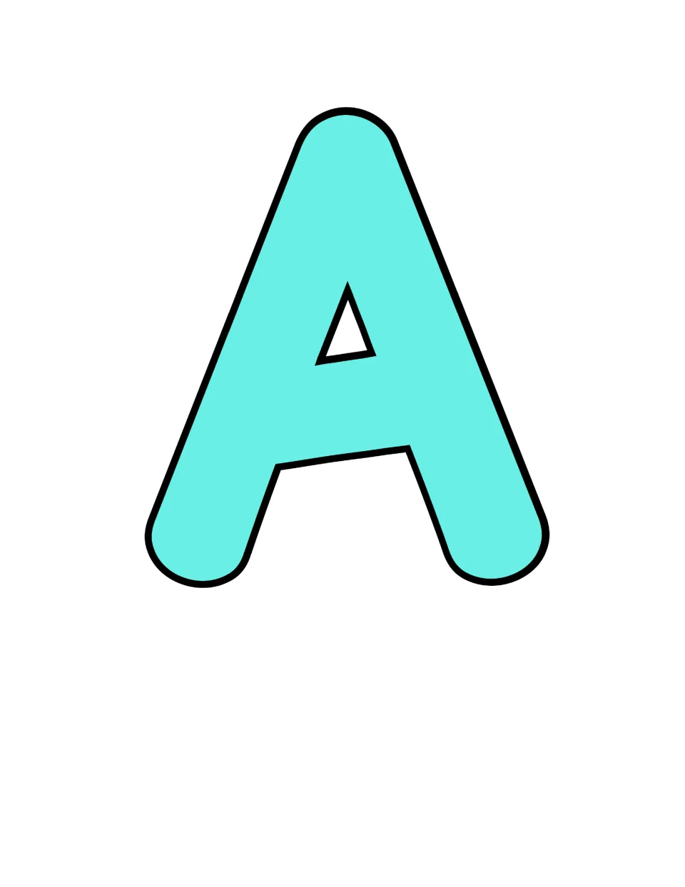 Bulletin board title letter A, the third letter of “Ready” in the “I'm Ready To Learn” classroom display.