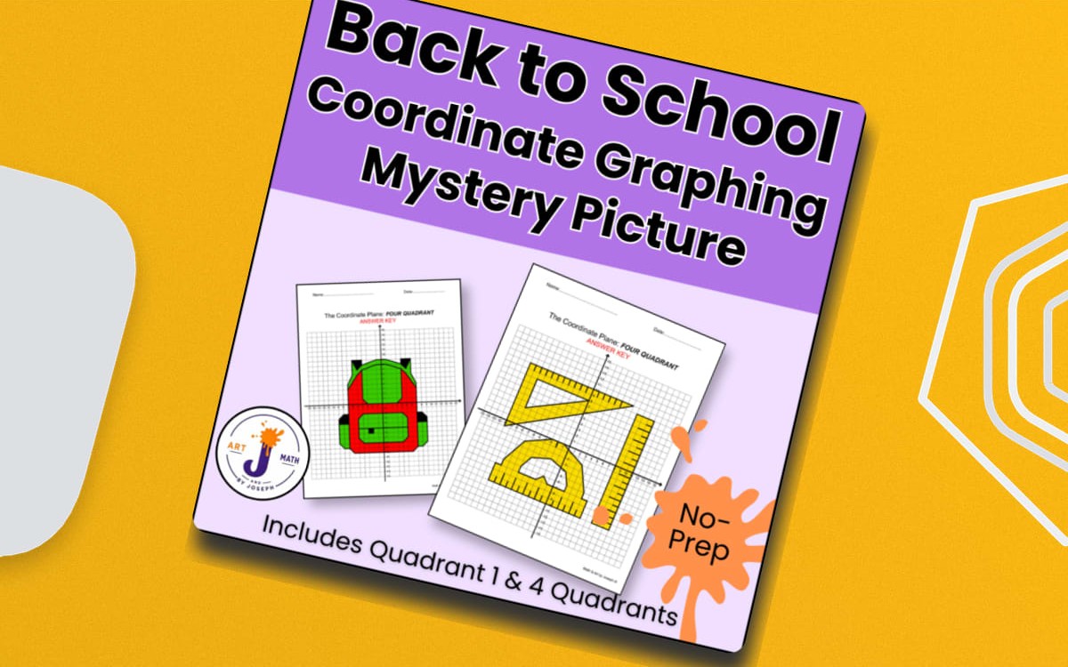 Back to School Coordinate Graphing Mystery Picture | 1 & 4 Quadrants preview