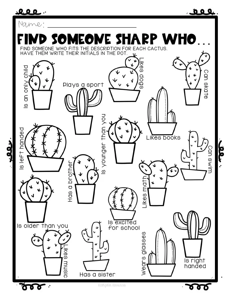 Back to School Find Someone Who Activity – cover