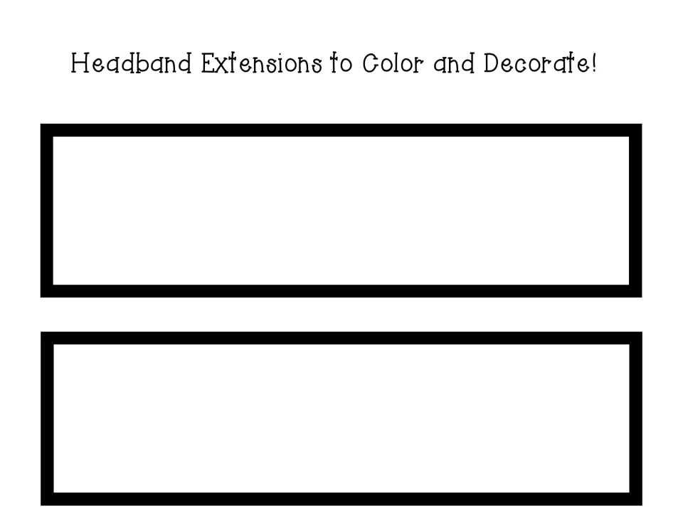Blank headband extension strips to color and decorate: two empty strips students design, cut out and attach to the crown