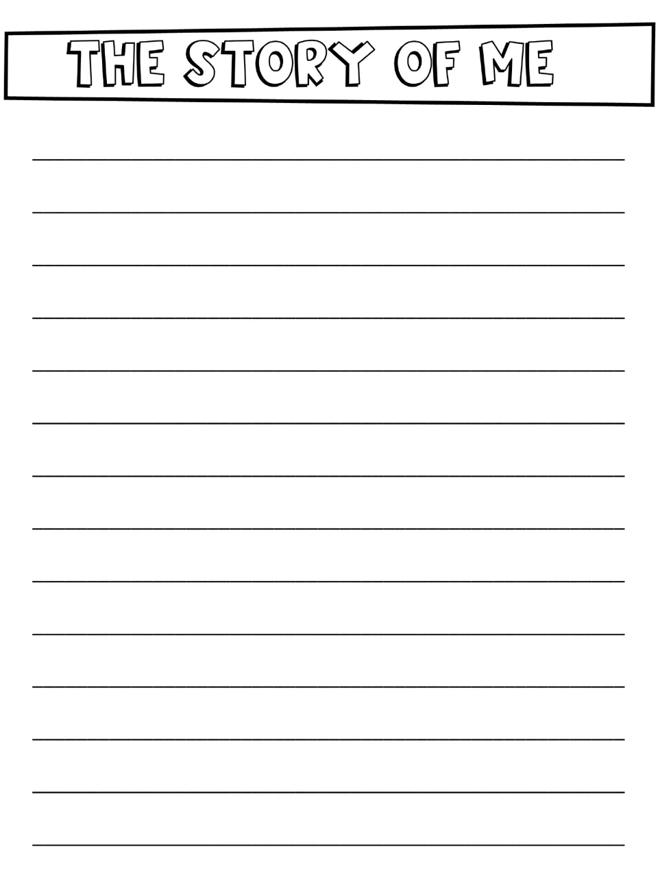 The Story of Me writing sheet for students to tell the story behind their names after talking with family