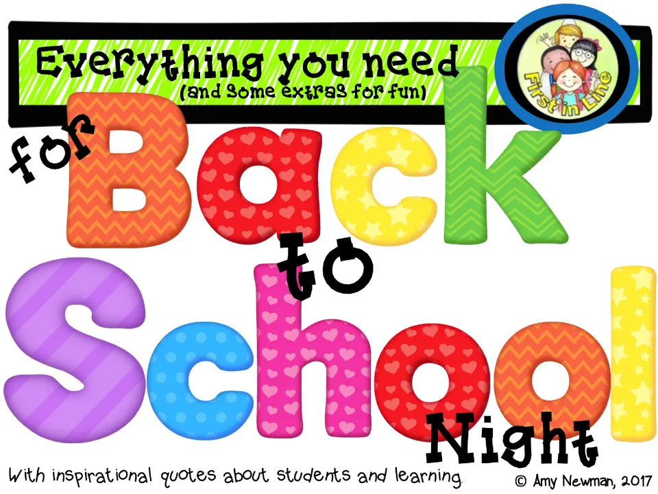 Presentation cover: everything you need for back to school night, with quotes about students and learning