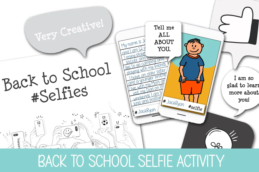 Back to School Selfie Activity, Self Portrait Bulletin Board Display – cover