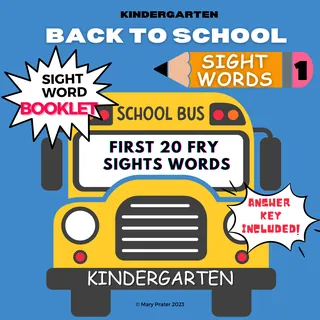 Back to School: Sight Words - First 20 Fry's Words – cover