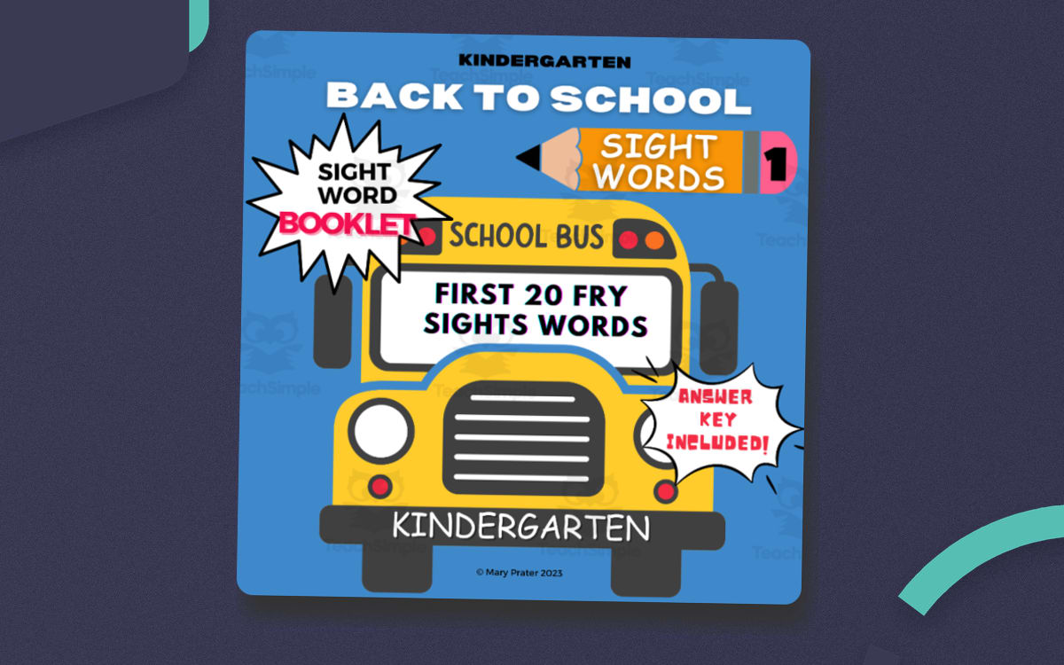 Back to School: Sight Words - First 20 Fry's Words preview: Bus-shaped sight-word booklet