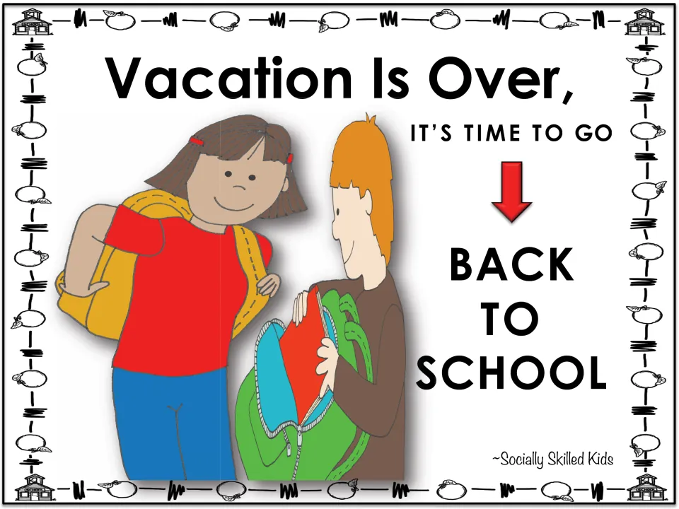 Alternate cover with the same title, showing a girl and a boy smiling as they carry and pack their backpacks