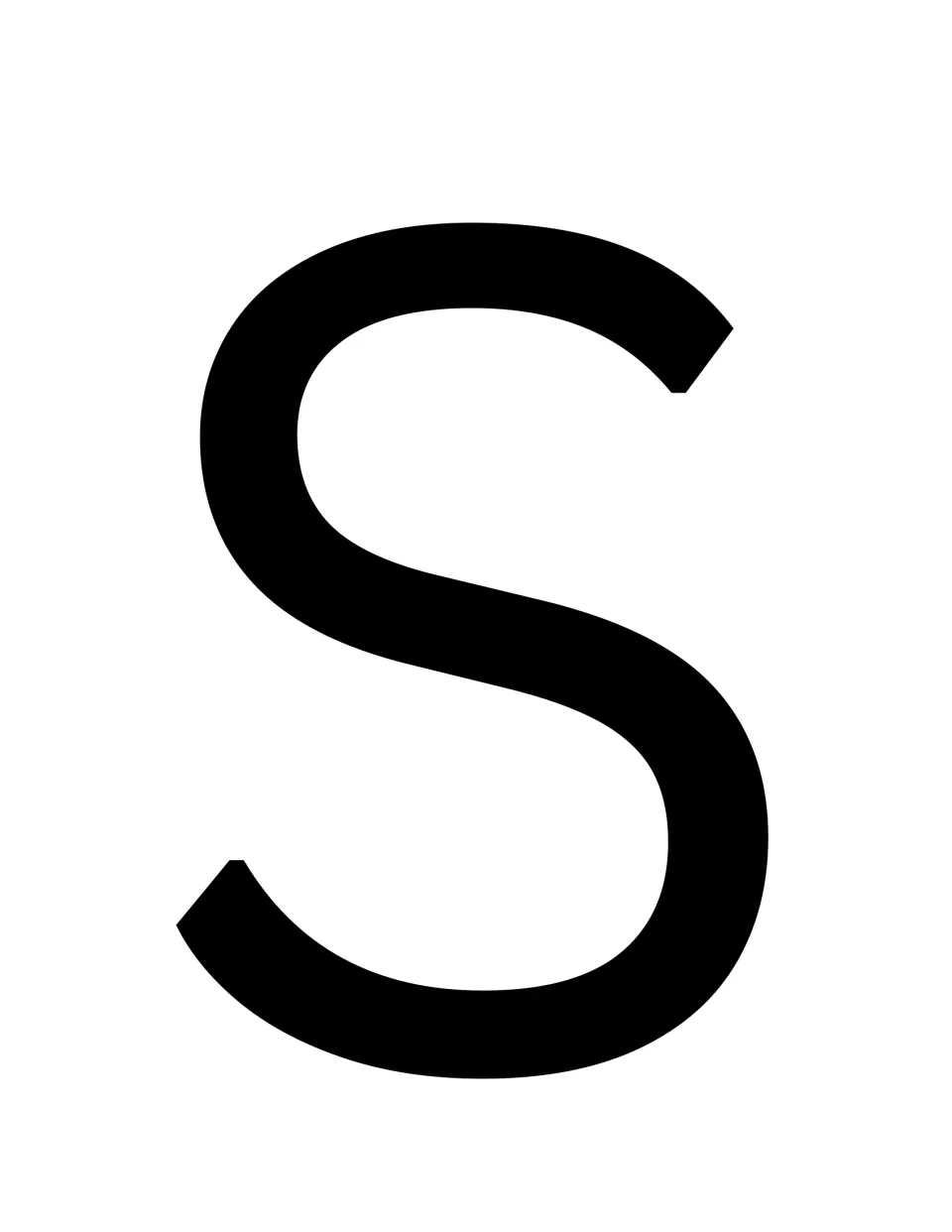 Bulletin board title letter S in solid black, completing the word “This” in the school-year display phrase