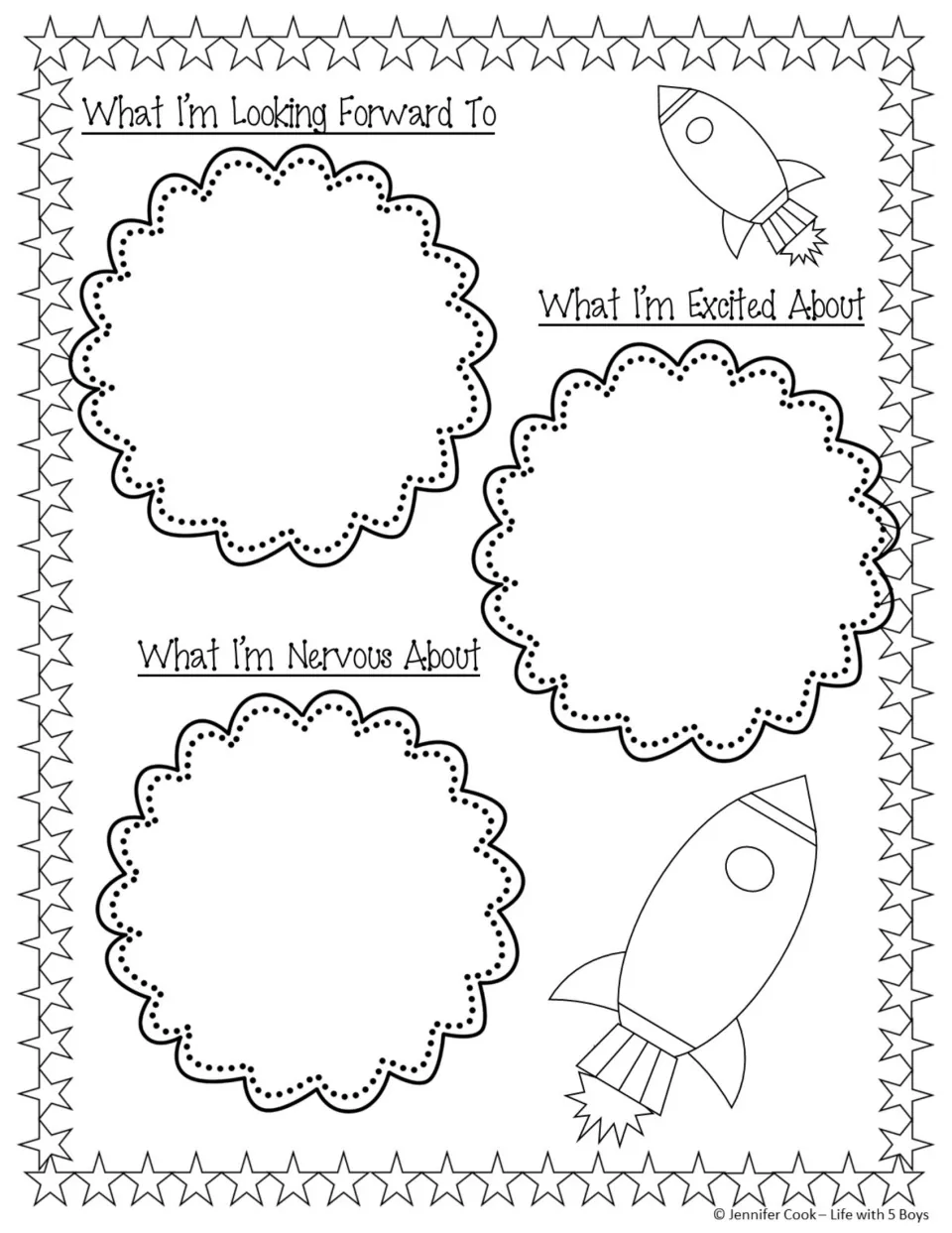 Planning organizer for the rocket book: what I'm looking forward to, excited about, and nervous about