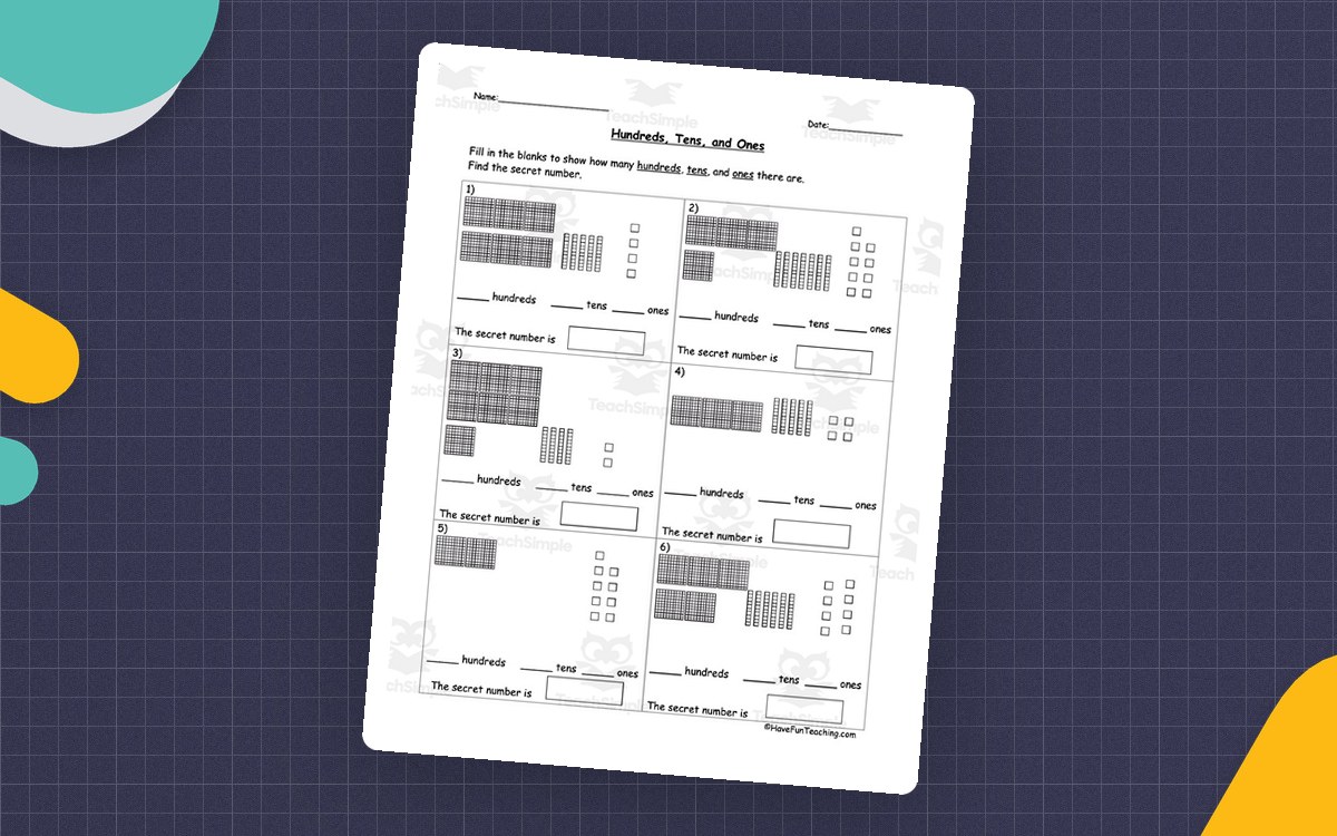 Base Ten Blocks Worksheets – Place Value Practice preview