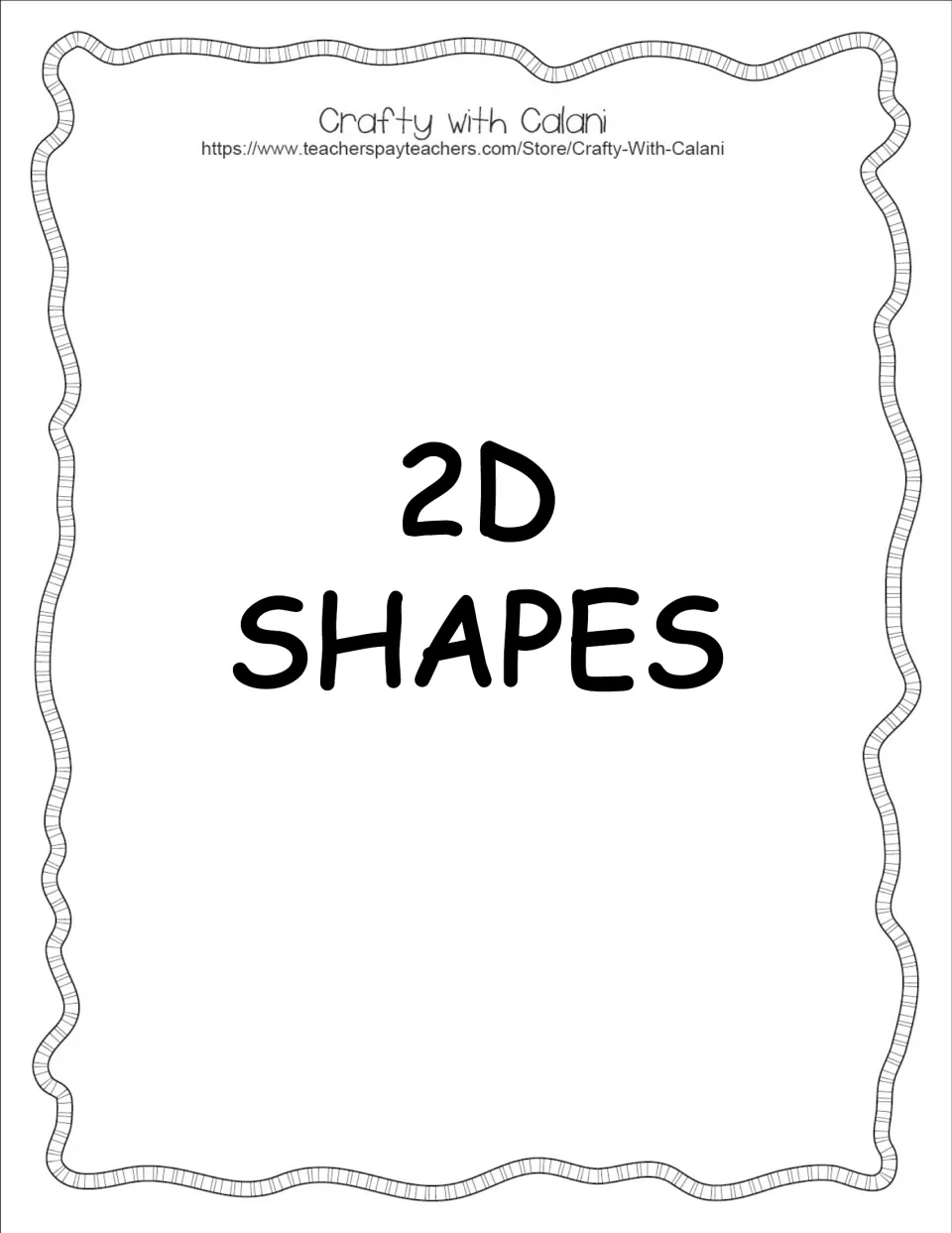 Section divider labeled '2D SHAPES' introduces the flat-shape posters in the candy-themed resource