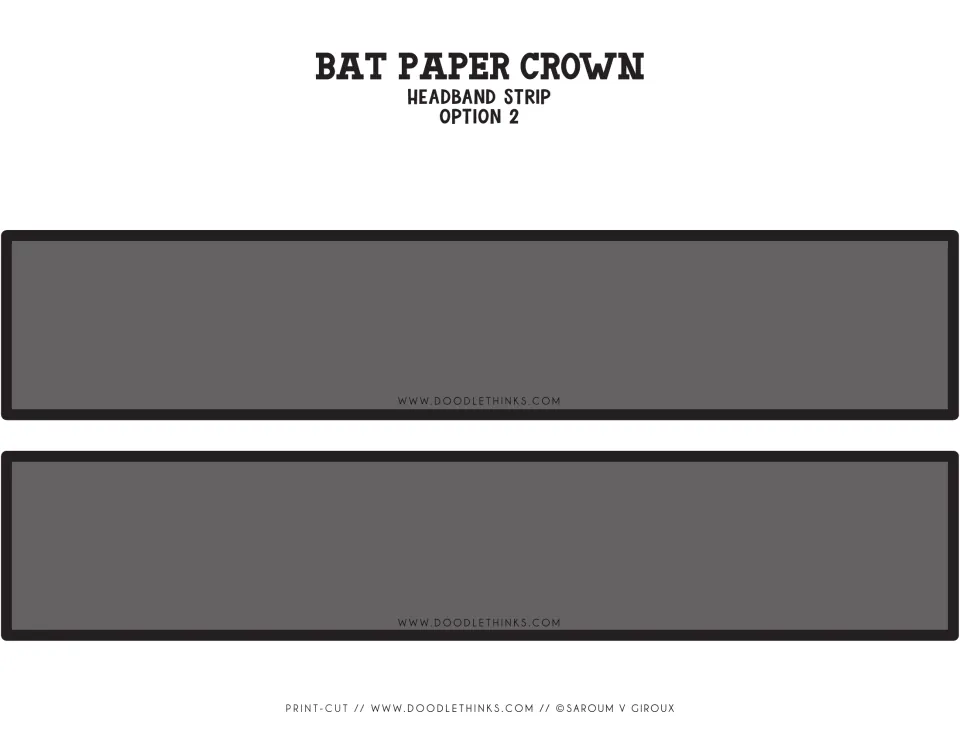 Headband strips for option 2: two gray bands students cut out and glue or staple to the gray bat crown, measured to fit