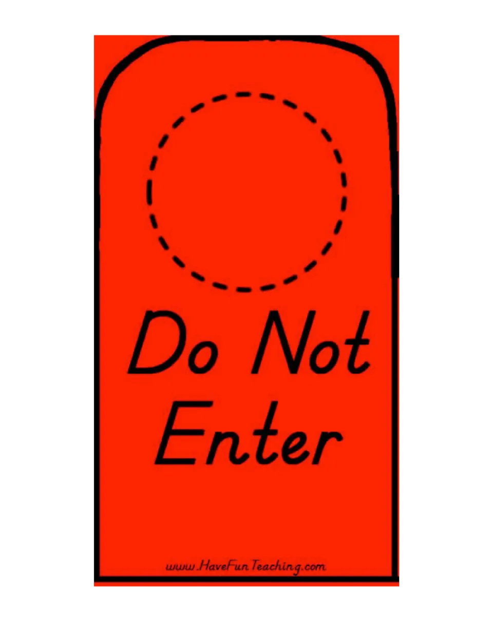 Red Do Not Enter side of the double-sided bathroom door sign signals that the bathroom is occupied.
