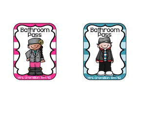 Classroom Bathroom Passes – Print and Laminate Set – cover