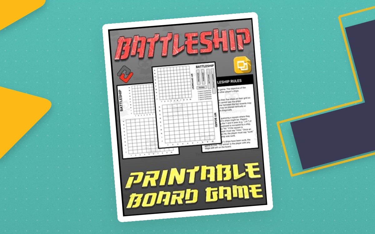 Battleship Board Game – Printable + Google Slides cover.