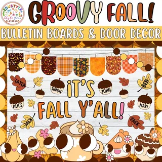 Be-leaf in Yourself: Retro Fall Bulletin Board or Door Decor Kit – sample page 3