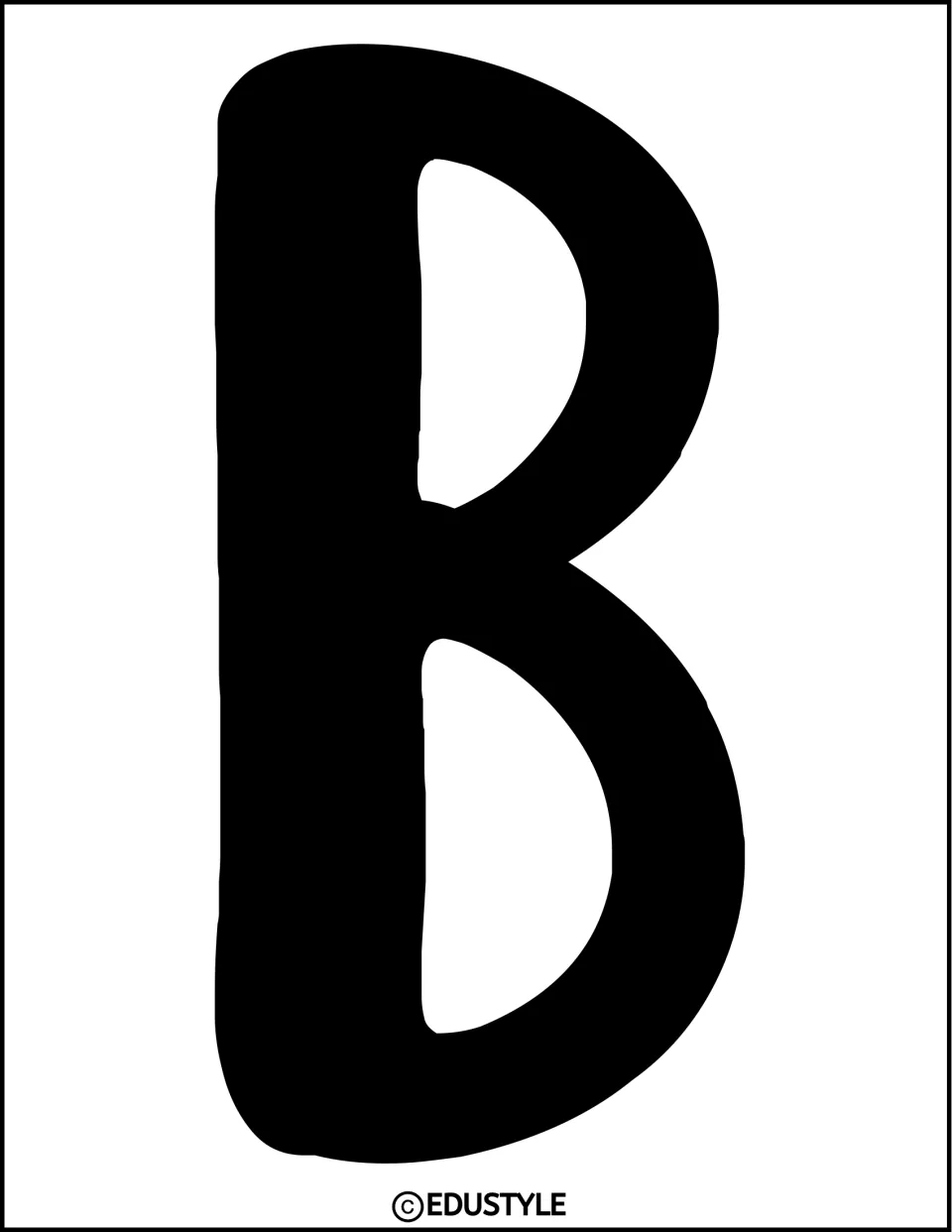 Display letter B in solid black, one of the printable letters for the Cowboy Christmas board or door decor