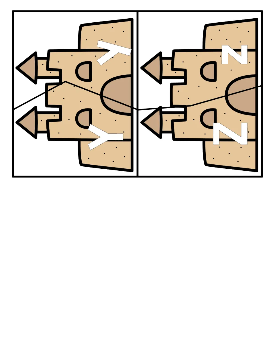 Letters Y and Z: the last two sandcastle puzzles, each cut in two to pair uppercase Y and Z with lowercase y and z
