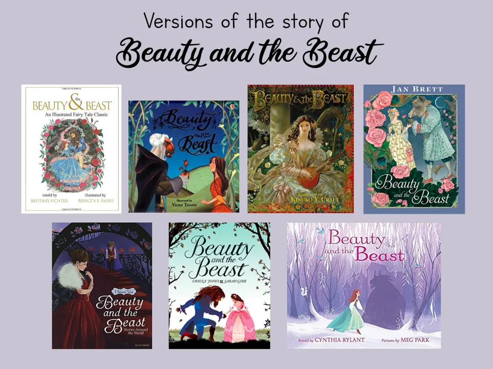 Versions of the story: seven picture-book covers of the tale by authors such as Jan Brett and Cynthia Rylant