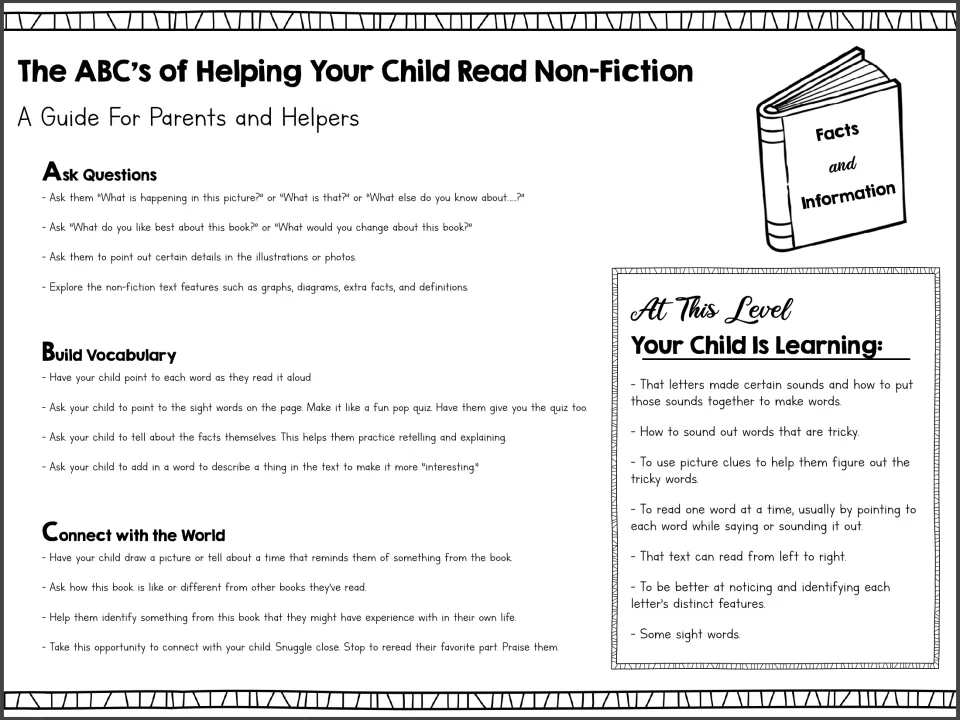 Parent guide for the nonfiction reader: ask questions, build vocabulary, and connect with the world