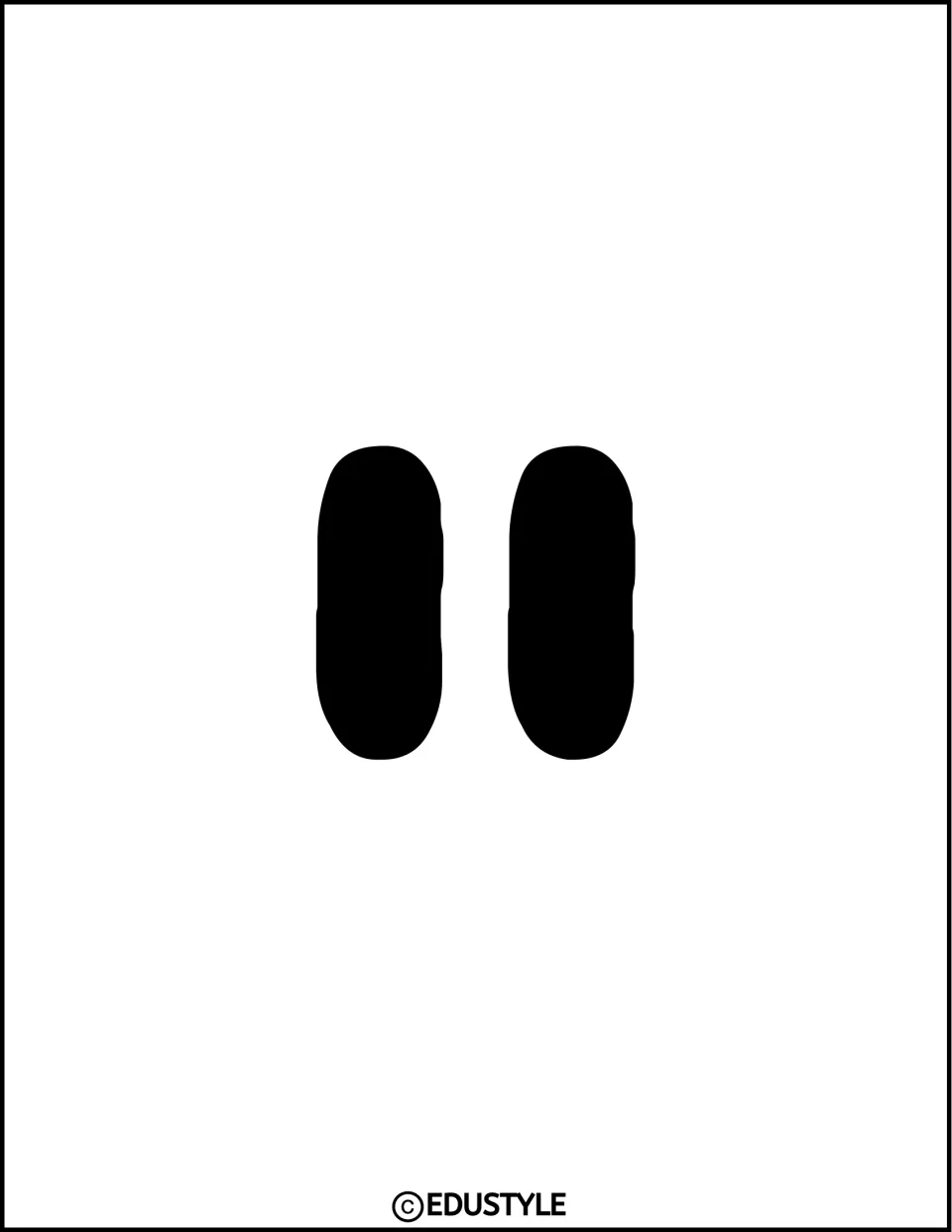 Double quotation mark cutout in black, part of the lettering for the Valentine's Day classroom display