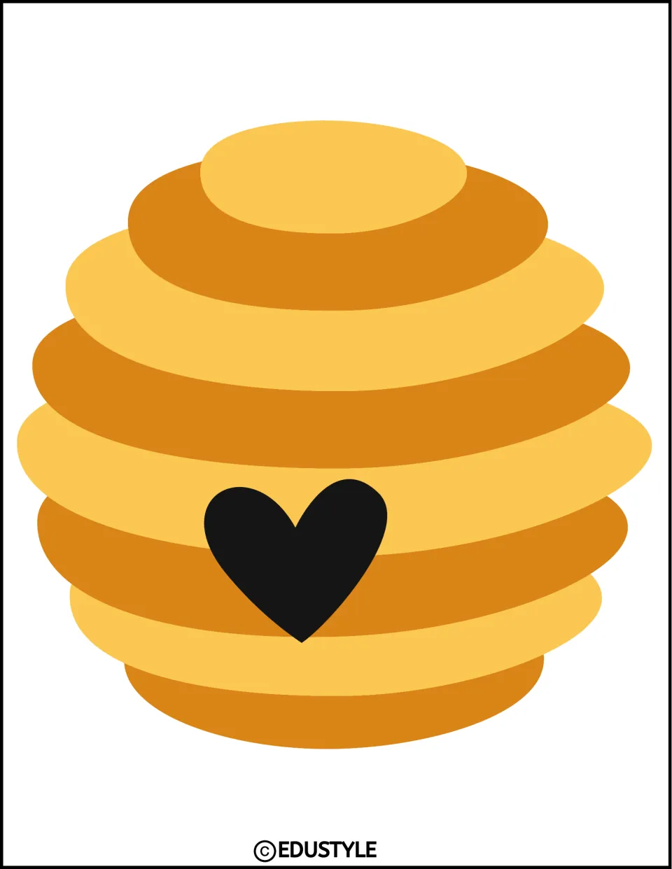 Complete yellow and orange beehive accent with a black heart entrance for the Valentine's Day display kit