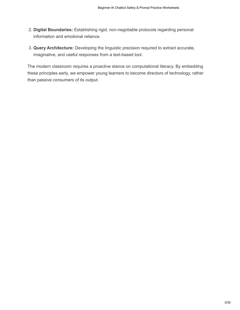 Guide introduction continues with digital boundaries and query architecture as two teaching milestones