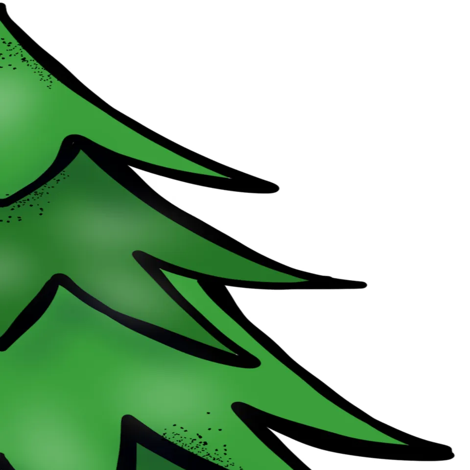 Large tree cut-out piece: top right section of green branches that lines up beside the top left piece of the class tree